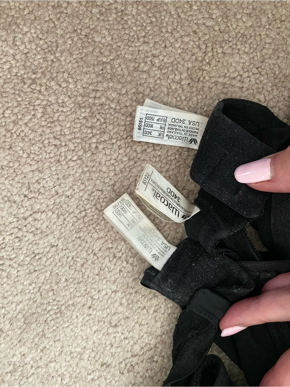 BUNDLE OF “3” WACOAL BRAS— BLACK. 34 DD - Picture 4 of 10